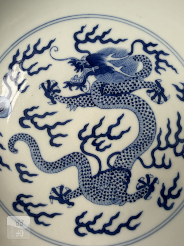 清道光 青花云龙大纹盘 - 图7